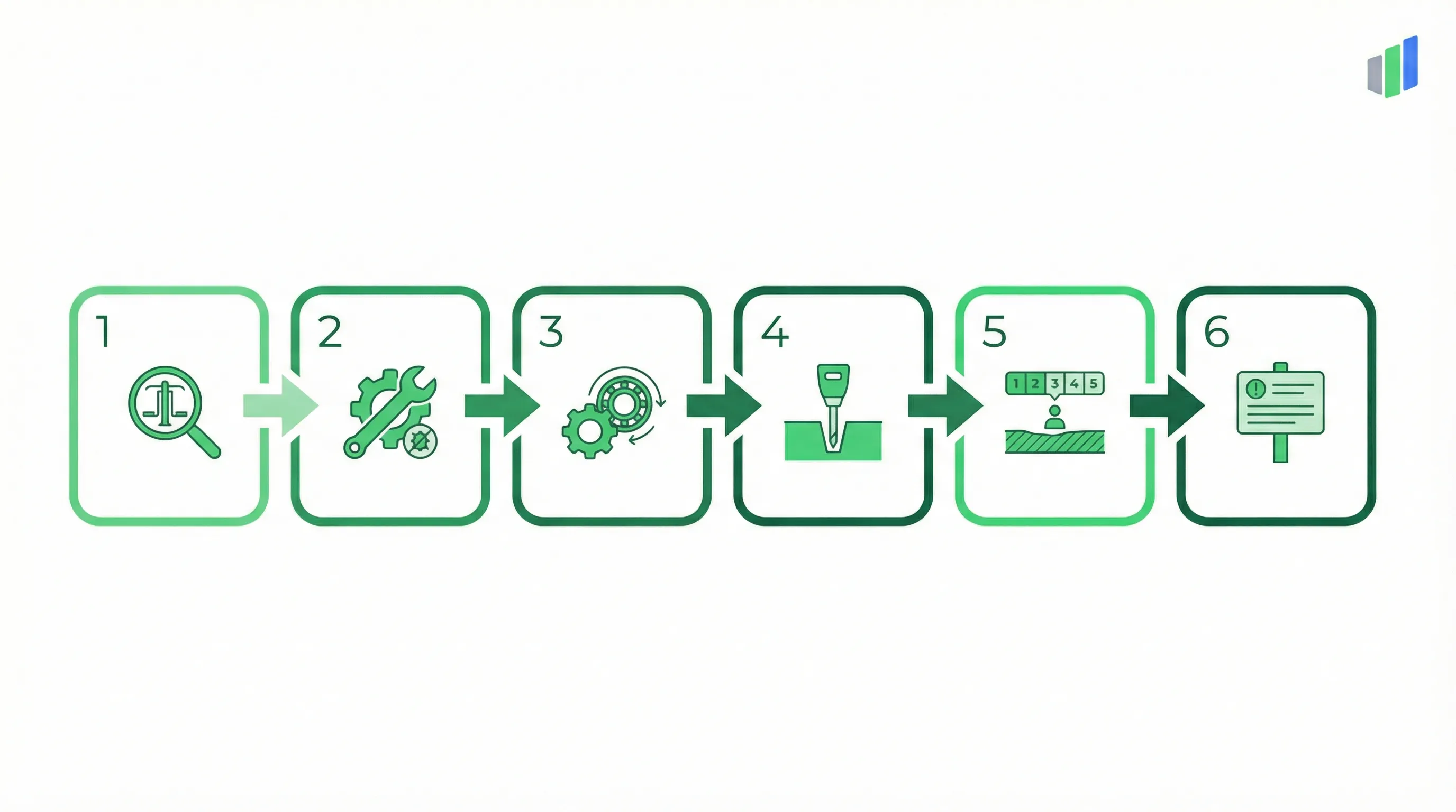 EN 16630 outdoor fitness inspection process: Station Identification, Structural Integrity Check, Moving Parts Testing, Entrapment Testing, Surfacing Assessment, Signage Verification