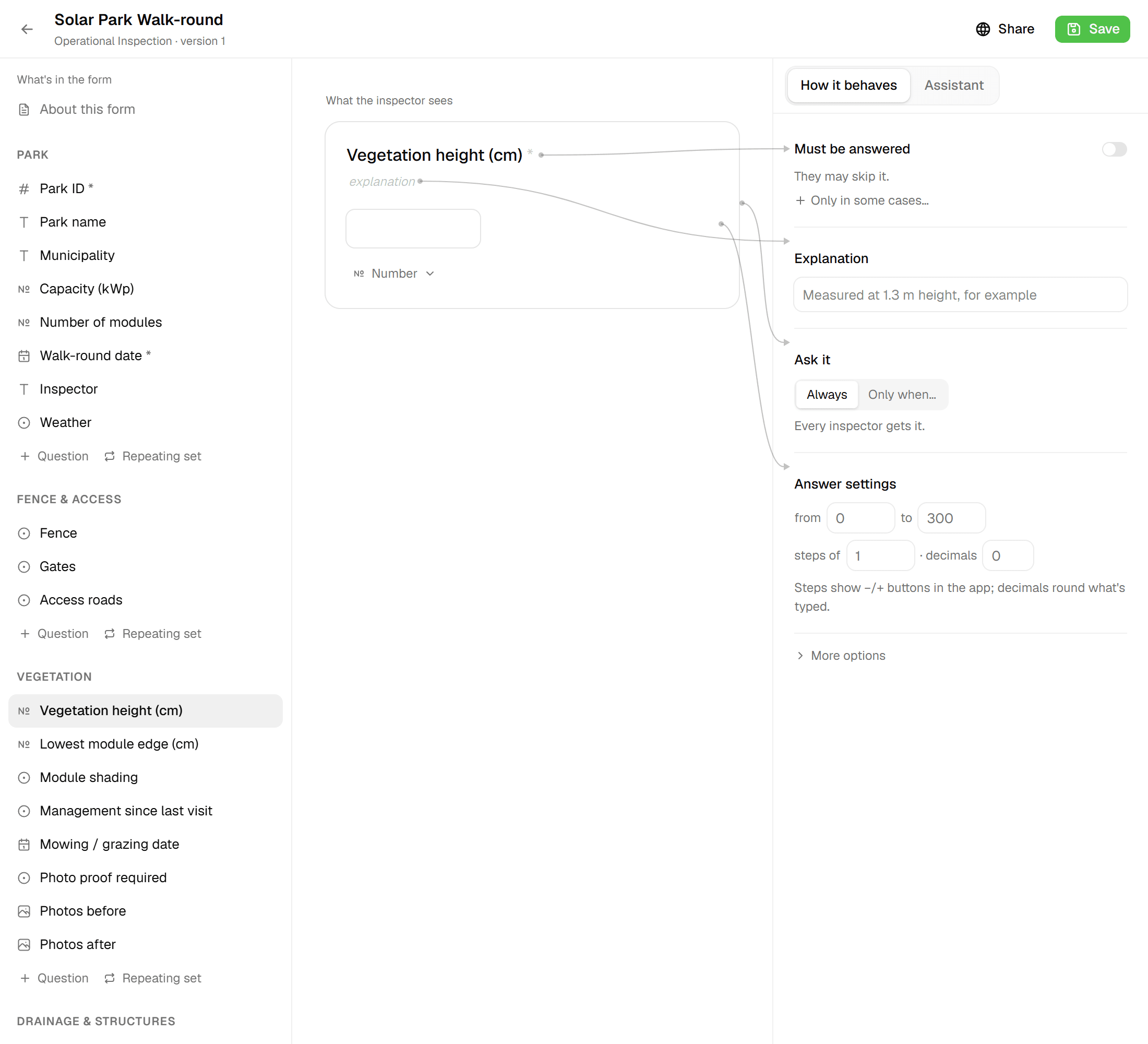 A builder that knows what field data looks like